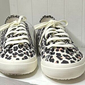 Superga 2750 Light Leopard Print Sneakers Cotton Women's Size 8